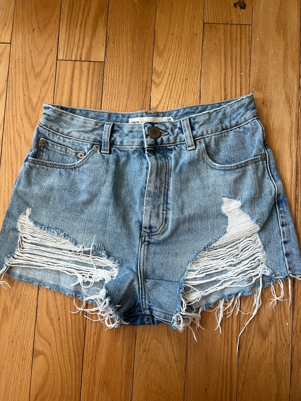 ASOS Light Wash Distressed Denim Shorts